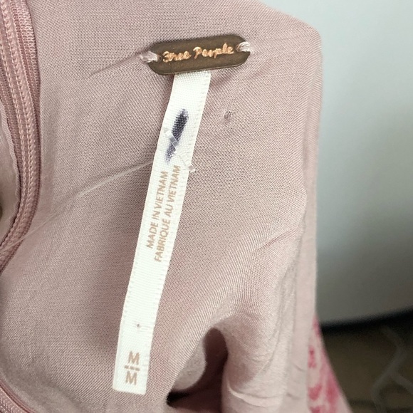 Free people seven wonders pink floral balloon sleeve ruffle hem mini dress - Picture 5 of 15